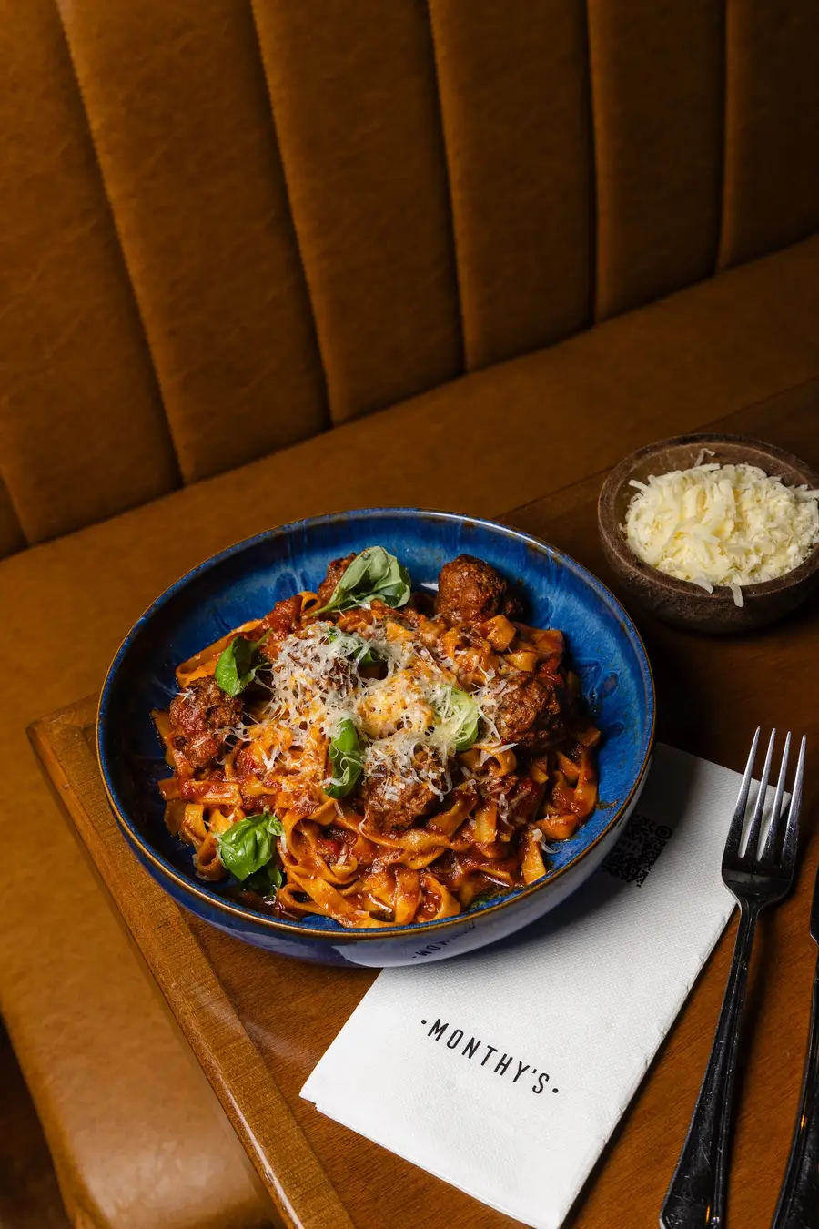 Pasta con salsa pomodoro del menú ejecutivo de Monthy's en Pilar